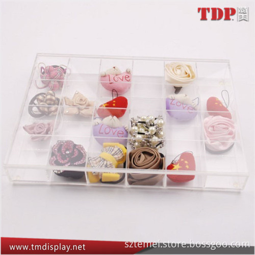 2016 Customize Clear 24 Compartments Acrylic Hair Ornaments Dispenser Package Box